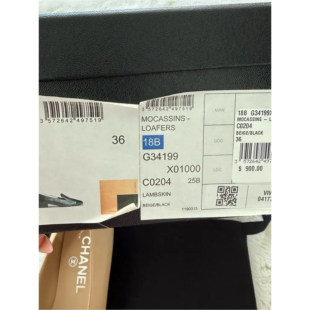 \NEW!!! CHANEL women loafers black/beige size 36 EU Authentic Retail 900$